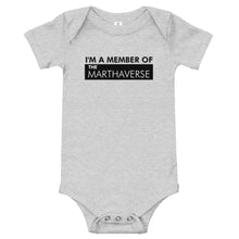 Load image into Gallery viewer, I'm A Member Of The Marthaverse - Baby short sleeve one piece (Black)
