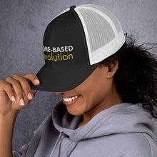 Load image into Gallery viewer, Home-Based Revolution - Trucker Cap (White with Yellow)