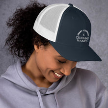 Load image into Gallery viewer, Heart Centered & Crushing Business - Trucker Cap (White)