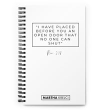 Load image into Gallery viewer, I Have Placed Before You An Open Door - Spiral notebook (White)