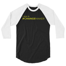 Load image into Gallery viewer, #ChangeMaker - 3/4 sleeve raglan shirt (Yellow)