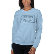 Load image into Gallery viewer, I Have Placed Before You An Open Door - Unisex Sweatshirt (Black)