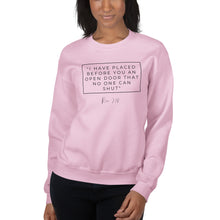 Load image into Gallery viewer, I Have Placed Before You An Open Door - Unisex Sweatshirt (Black)