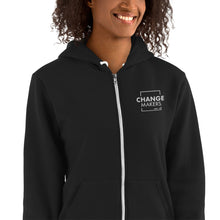 Load image into Gallery viewer, #ChangeMaker- Zip Up Hoodie (White)