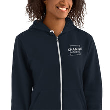 Load image into Gallery viewer, #ChangeMaker- Zip Up Hoodie (White)