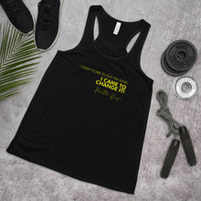 Load image into Gallery viewer, I Didn't Come To Play The Game - Women's Flowy Racerback Tank (Yellow)