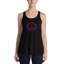 Load image into Gallery viewer, Heart Centered & Crushing Business - Women's Flowy Racerback Tank (Pink)