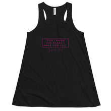 Load image into Gallery viewer, For I Know The Plans - Women's Flowy Racerback Tank (Pink)