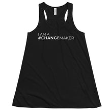Load image into Gallery viewer, #ChangeMaker - Women's Flowy Racerback Tank (White)