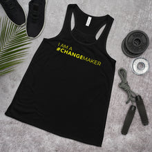 Load image into Gallery viewer, #ChangeMaker - Women's Flowy Racerback Tank (Yellow)
