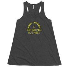 Load image into Gallery viewer, Heart Centered & Crushing Business - Women's Flowy Racerback Tank (Yellow)