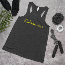 Load image into Gallery viewer, #ChangeMaker - Women's Flowy Racerback Tank (Yellow)