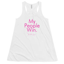 Load image into Gallery viewer, My People Win - Women's Flowy Racerback Tank (Pink)