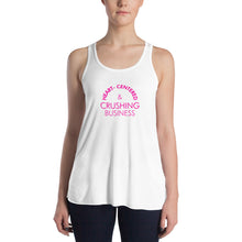 Load image into Gallery viewer, Heart Centered & Crushing Business - Women's Flowy Racerback Tank (Pink)