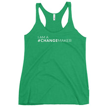 Load image into Gallery viewer, #ChangeMaker - Women's Racerback Tank (White)