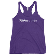 Load image into Gallery viewer, #ChangeMaker - Women's Racerback Tank (White)