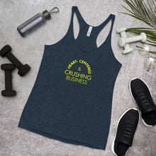 Load image into Gallery viewer, Heart Centered & Crushing Business - Women's Racerback Tank (Yellow)