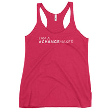 Load image into Gallery viewer, #ChangeMaker - Women's Racerback Tank (White)