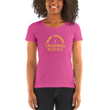Load image into Gallery viewer, Heart Centered & Crushing Business - Ladies' short sleeve t-shirt (Yellow)