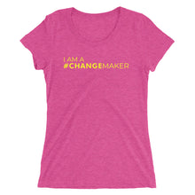 Load image into Gallery viewer, #ChangeMaker - Ladies' short sleeve t-shirt (Yellow)
