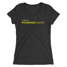 Load image into Gallery viewer, #ChangeMaker - Ladies' short sleeve t-shirt (Yellow)