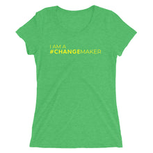 Load image into Gallery viewer, #ChangeMaker - Ladies' short sleeve t-shirt (Yellow)