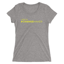Load image into Gallery viewer, #ChangeMaker - Ladies' short sleeve t-shirt (Yellow)