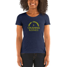 Load image into Gallery viewer, Heart Centered & Crushing Business - Ladies' short sleeve t-shirt (Yellow)