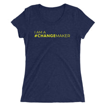 Load image into Gallery viewer, #ChangeMaker - Ladies' short sleeve t-shirt (Yellow)