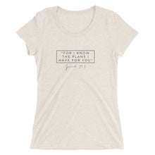 Load image into Gallery viewer, For I Know The Plans - Ladies' short sleeve t-shirt (Black)