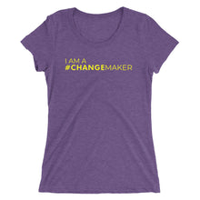 Load image into Gallery viewer, #ChangeMaker - Ladies' short sleeve t-shirt (Yellow)