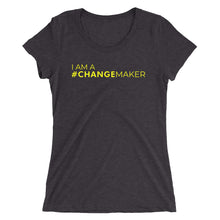 Load image into Gallery viewer, #ChangeMaker - Ladies' short sleeve t-shirt (Yellow)