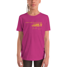 Load image into Gallery viewer, I Didn't Come Here To Play The Game - Youth Short Sleeve T-Shirt (Yellow)