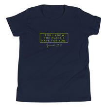 Load image into Gallery viewer, For I Know The Plans - Youth Short Sleeve T-Shirt (Yellow)