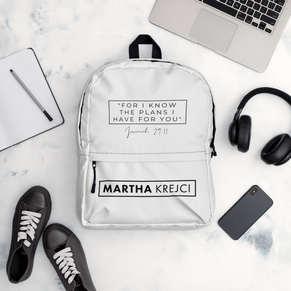 For I Know The Plans - Backpack White