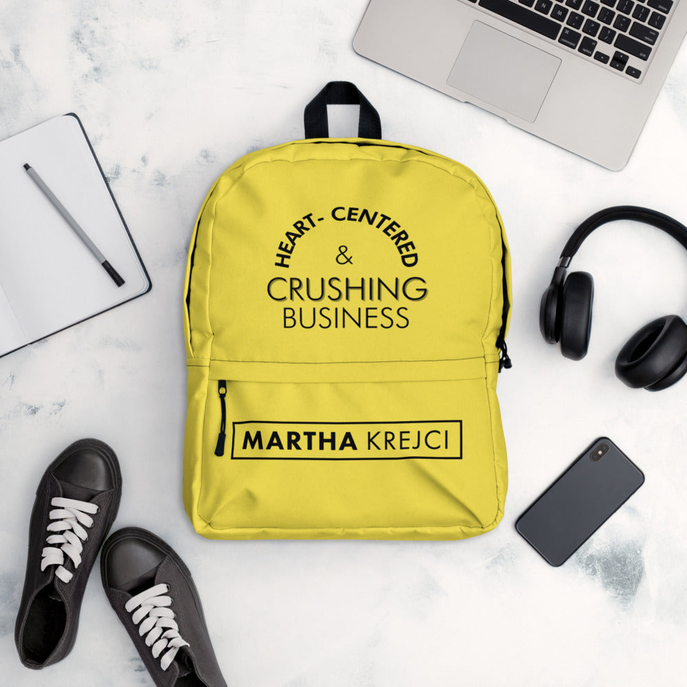 Heart Centered & Crushing Business - Backpack Yellow