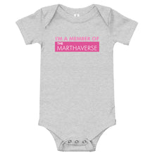 Load image into Gallery viewer, I&#39;m A Member Of The Marthaverse - Baby short sleeve one piece (Pink)
