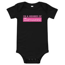 Load image into Gallery viewer, I&#39;m A Member Of The Marthaverse - Baby short sleeve one piece (Pink)
