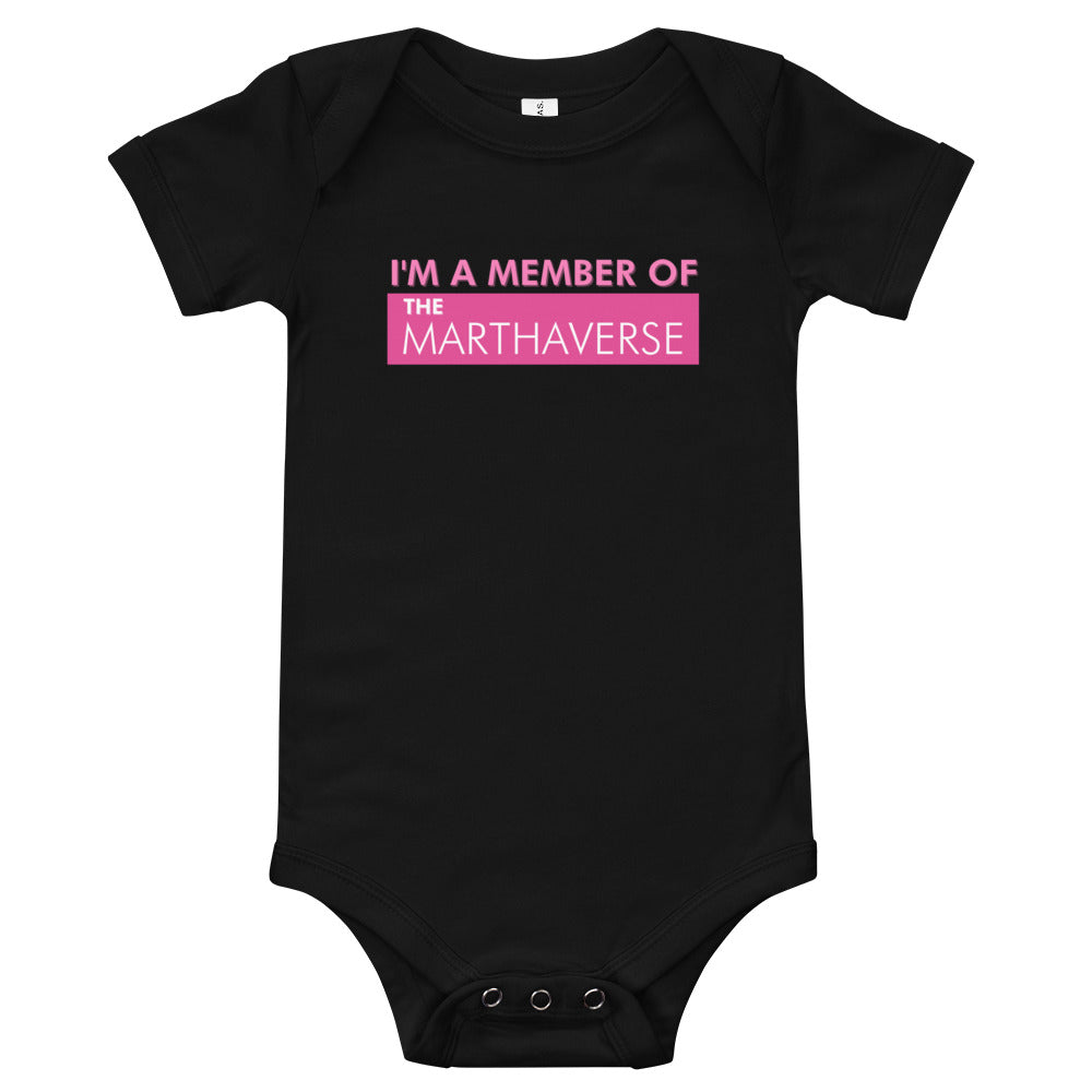 I'm A Member Of The Marthaverse - Baby short sleeve one piece (Pink)