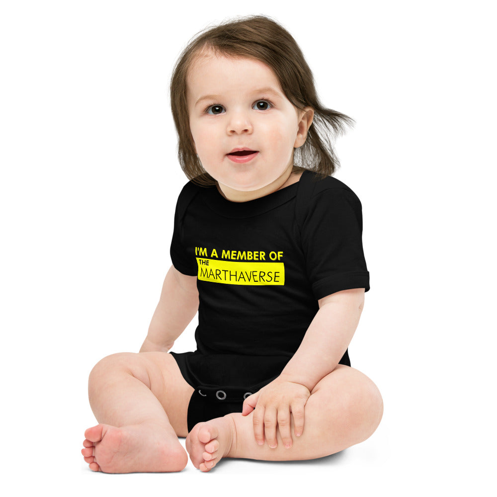 I'm A Member Of The Marthaverse - Baby short sleeve one piece (Yellow)