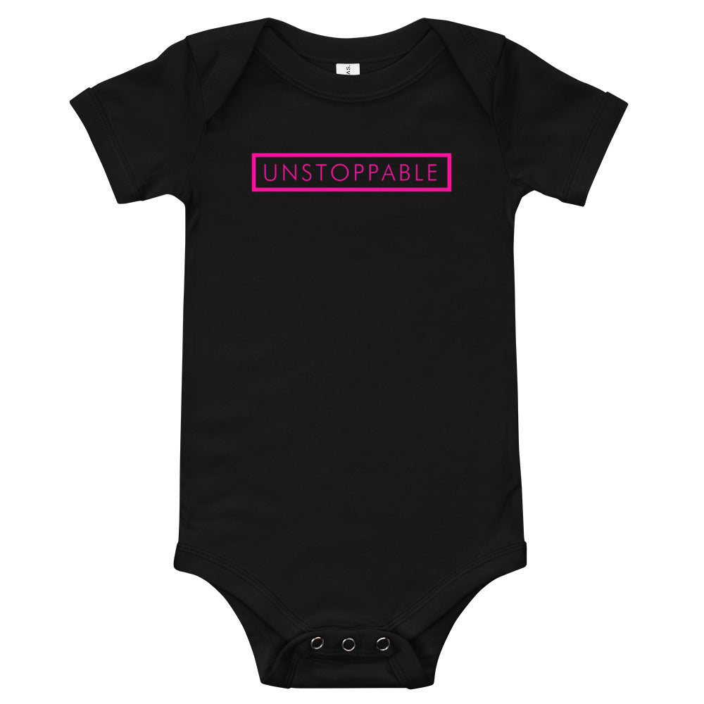 Unstoppable - Baby short sleeve one piece (Pink)