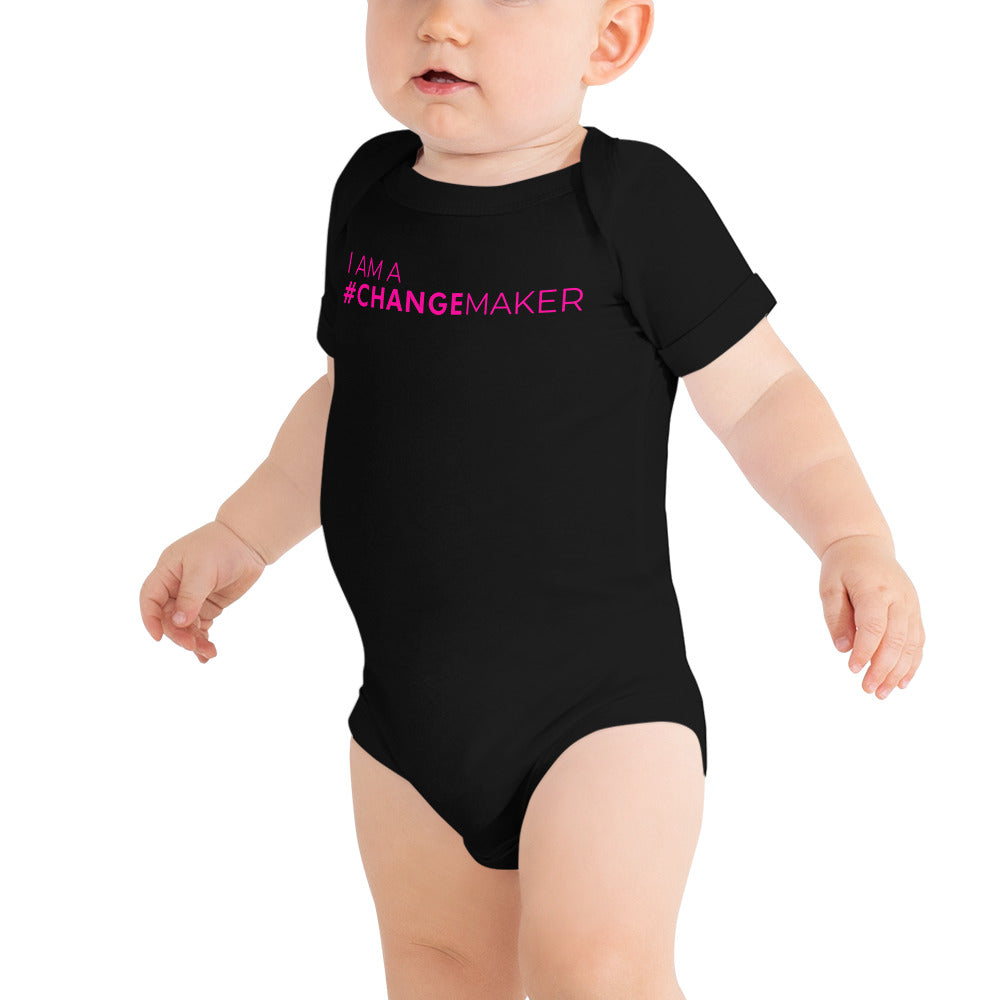 #ChangeMaker - Baby short sleeve one piece (pink)