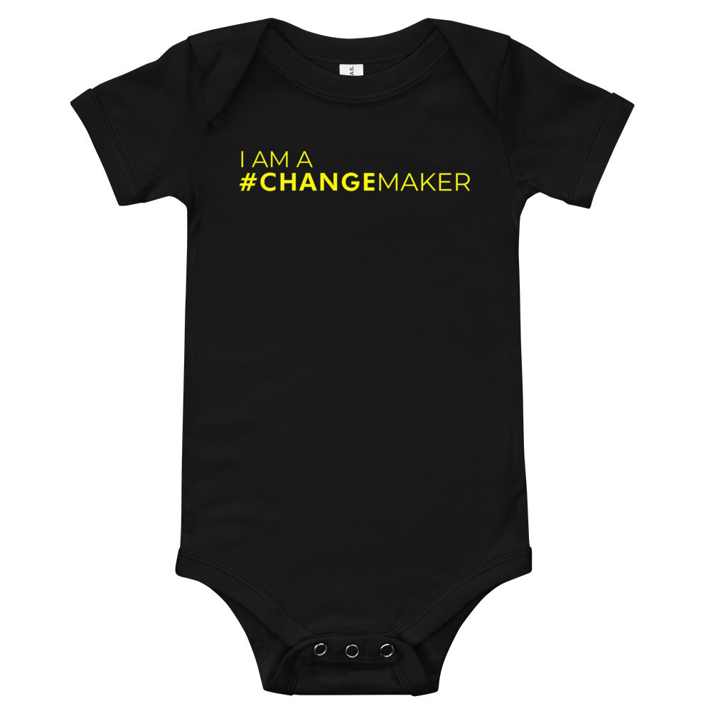 #ChangeMaker - Baby short sleeve one piece (Yellow)