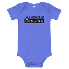 Load image into Gallery viewer, I&#39;m A Member Of The Marthaverse - Baby short sleeve one piece (Black)
