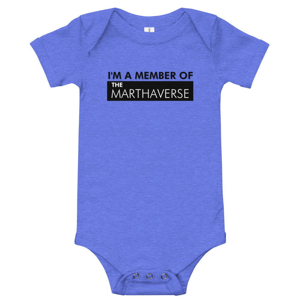I'm A Member Of The Marthaverse - Baby short sleeve one piece (Black)