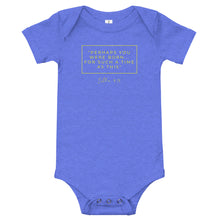 Load image into Gallery viewer, Perhaps You Were Born For Such A Time As This - Baby short sleeve one piece (yellow)
