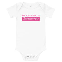 Load image into Gallery viewer, I&#39;m A Member Of The Marthaverse - Baby short sleeve one piece (Pink)
