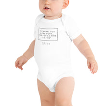 Load image into Gallery viewer, Perhaps You Were Born For Such A Time As This - Baby short sleeve one piece (Black)
