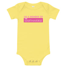 Load image into Gallery viewer, I&#39;m A Member Of The Marthaverse - Baby short sleeve one piece (Pink)
