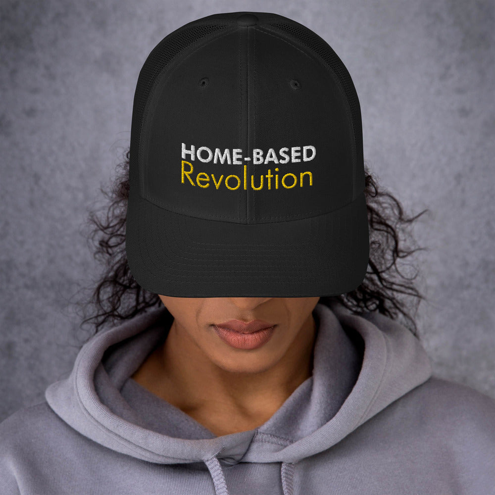 Home-Based Revolution - Trucker Cap (White with Yellow)